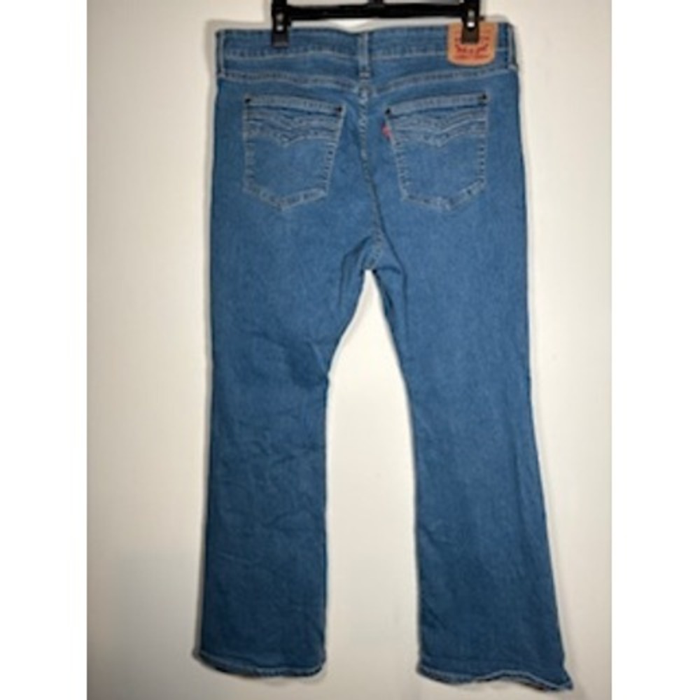 LEVIS 726 Flare Split-Hem Jeans 34 Blue High Rise Boho Retro Denim Western - Picture 5 of 9